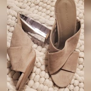 Kendall and Kylie lucite heeled suede shoes